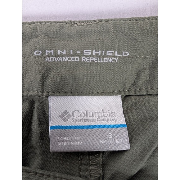 Columbia Pants Womens 8 Regular Green Omni-Shield Hiking Cargo Outdoor Nylon - Picture 7 of 13